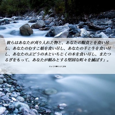 Picture 06 - エレミヤ書 5:17 JPN - 彼らはあなたが刈り入れた物と、あ - Bible Verse Picture