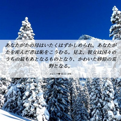 Picture 06 - エレミヤ書 50:12 JPN - あなたがたの母はいたくはずかしめ - Bible Verse Picture