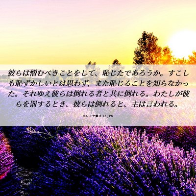 Picture 06 - エレミヤ書 8:12 JPN - 彼らは憎むべきことをして、恥じた - Bible Verse Picture