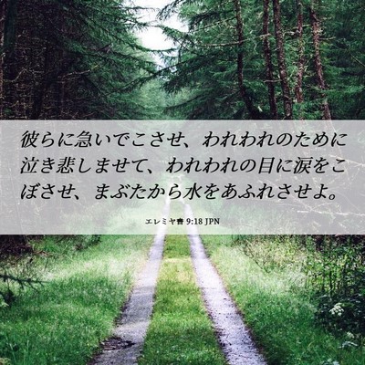 Picture 06 - エレミヤ書 9:18 JPN - 彼らに急いでこさせ、われわれのた - Bible Verse Picture