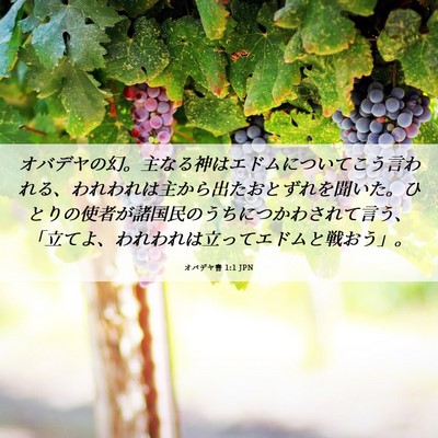 Picture 06 - オバデヤ書 1:1 JPN - オバデヤの幻。主なる神はエドムに - Bible Verse Picture
