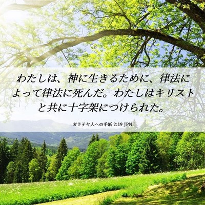 Picture 06 - ガラテヤ人への手紙 2:19 JPN - わたしは、神に生きるために、律法 - Bible Verse Picture