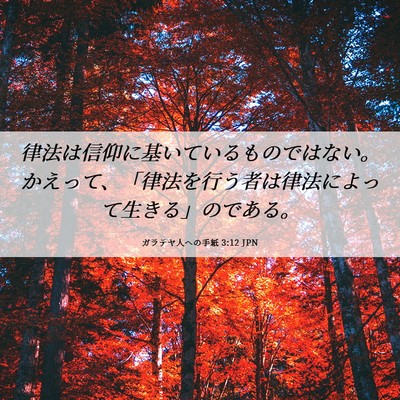 Picture 06 - ガラテヤ人への手紙 3:12 JPN - 律法は信仰に基いているものではな - Bible Verse Picture
