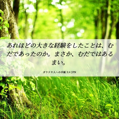 Picture 06 - ガラテヤ人への手紙 3:4 JPN - あれほどの大きな経験をしたことは - Bible Verse Picture