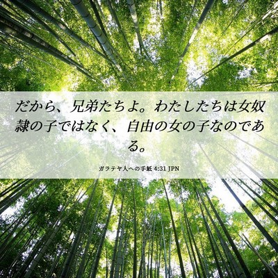 Picture 06 - ガラテヤ人への手紙 4:31 JPN - だから、兄弟たちよ。わたしたちは - Bible Verse Picture