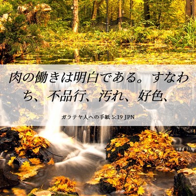 Picture 06 - ガラテヤ人への手紙 5:19 JPN - 肉の働きは明白である。すなわち、 - Bible Verse Picture