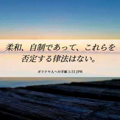 Picture 06 - ガラテヤ人への手紙 5:23 JPN - 柔和、自制であって、これらを否定 - Bible Verse Picture