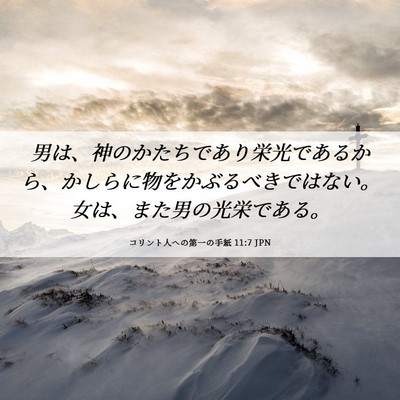 Picture 06 - コリント人への第一の手紙 11:7 JPN - 男は、神のかたちであり栄光である - Bible Verse Picture
