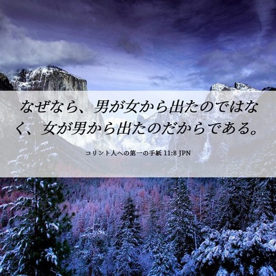 Picture 06 - コリント人への第一の手紙 11:8 JPN - なぜなら、男が女から出たのではな - Bible Verse Picture