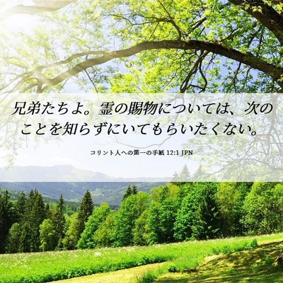 Picture 06 - コリント人への第一の手紙 12:1 JPN - 兄弟たちよ。霊の賜物については、 - Bible Verse Picture
