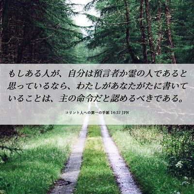Picture 06 - コリント人への第一の手紙 14:37 JPN - もしある人が、自分は預言者か霊の - Bible Verse Picture