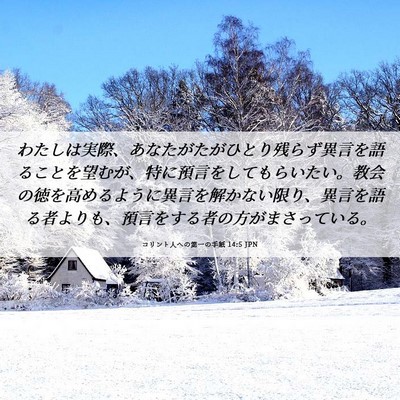 Picture 06 - コリント人への第一の手紙 14:5 JPN - わたしは実際、あなたがたがひとり - Bible Verse Picture