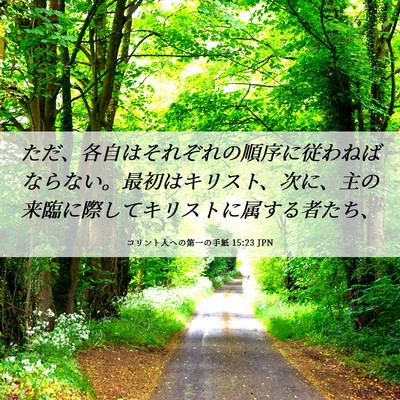 Picture 06 - コリント人への第一の手紙 15:23 JPN - ただ、各自はそれぞれの順序に従わ - Bible Verse Picture