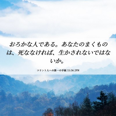 Picture 06 - コリント人への第一の手紙 15:36 JPN - おろかな人である。あなたのまくも - Bible Verse Picture