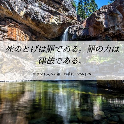 Picture 06 - コリント人への第一の手紙 15:56 JPN - 死のとげは罪である。罪の力は律法 - Bible Verse Picture