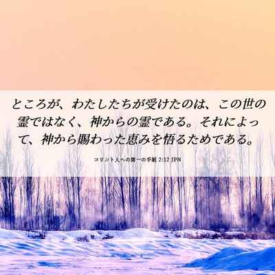 Picture 06 - コリント人への第一の手紙 2:12 JPN - ところが、わたしたちが受けたのは - Bible Verse Picture