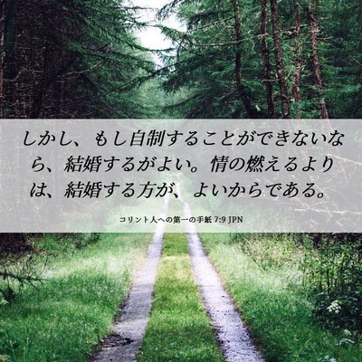Picture 06 - コリント人への第一の手紙 7:9 JPN - しかし、もし自制することができな - Bible Verse Picture