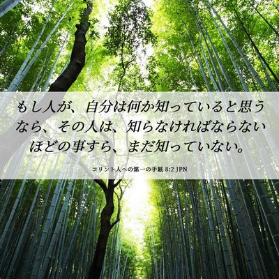 Picture 06 - コリント人への第一の手紙 8:2 JPN - もし人が、自分は何か知っていると - Bible Verse Picture