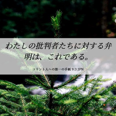 Picture 06 - コリント人への第一の手紙 9:3 JPN - わたしの批判者たちに対する弁明は - Bible Verse Picture