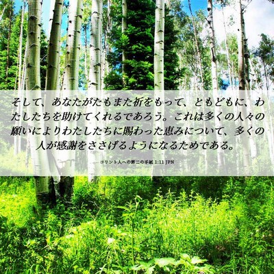Picture 06 - コリント人への第二の手紙 1:11 JPN - そして、あなたがたもまた祈をもっ - Bible Verse Picture