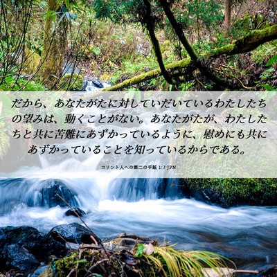 Picture 06 - コリント人への第二の手紙 1:7 JPN - だから、あなたがたに対していだい - Bible Verse Picture