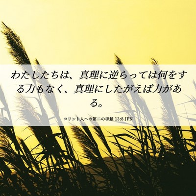 Picture 06 - コリント人への第二の手紙 13:8 JPN - わたしたちは、真理に逆らっては何 - Bible Verse Picture