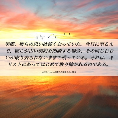 Picture 06 - コリント人への第二の手紙 3:14 JPN - 実際、彼らの思いは鈍くなっていた - Bible Verse Picture