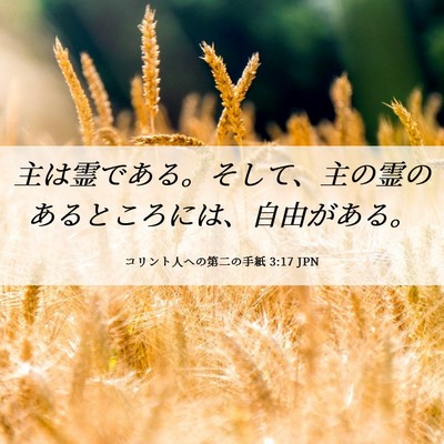 Picture 06 - コリント人への第二の手紙 3:17 JPN - 主は霊である。そして、主の霊のあ - Bible Verse Picture