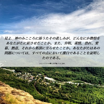 Picture 06 - コリント人への第二の手紙 7:11 JPN - 見よ、神のみこころに添うたその悲 - Bible Verse Picture