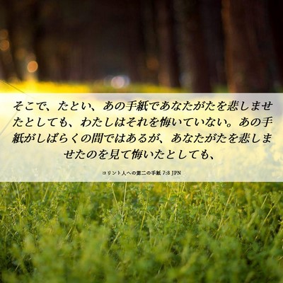 Picture 06 - コリント人への第二の手紙 7:8 JPN - そこで、たとい、あの手紙であなた - Bible Verse Picture