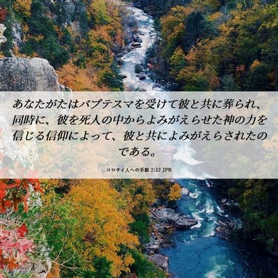 Picture 06 - コロサイ人への手紙 2:12 JPN - あなたがたはバプテスマを受けて彼 - Bible Verse Picture