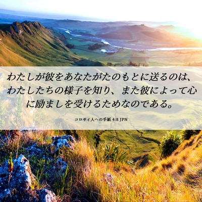 Picture 06 - コロサイ人への手紙 4:8 JPN - わたしが彼をあなたがたのもとに送 - Bible Verse Picture