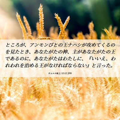 Picture 06 - サムエル記上 12:12 JPN - ところが、アンモンびとの王ナハシ - Bible Verse Picture