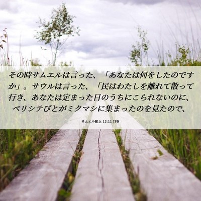 Picture 06 - サムエル記上 13:11 JPN - その時サムエルは言った、「あなた - Bible Verse Picture