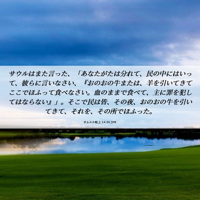 Picture 06 - サムエル記上 14:34 JPN - サウルはまた言った、「あなたがた - Bible Verse Picture