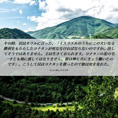 Picture 06 - サムエル記上 14:45 JPN - その時、民はサウルに言った、「イ - Bible Verse Picture