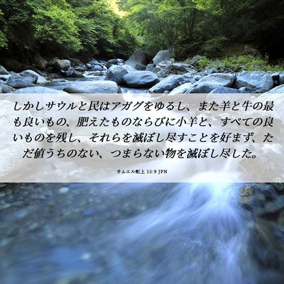 Picture 06 - サムエル記上 15:9 JPN - しかしサウルと民はアガグをゆるし - Bible Verse Picture