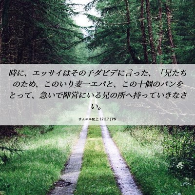 Picture 06 - サムエル記上 17:17 JPN - 時に、エッサイはその子ダビデに言 - Bible Verse Picture