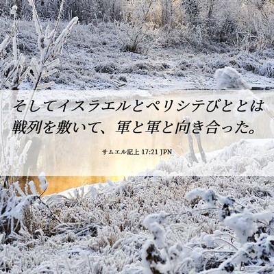 Picture 06 - サムエル記上 17:21 JPN - そしてイスラエルとペリシテびとと - Bible Verse Picture