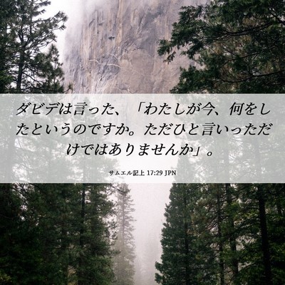 Picture 06 - サムエル記上 17:29 JPN - ダビデは言った、「わたしが今、何 - Bible Verse Picture