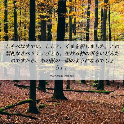 Picture 06 - サムエル記上 17:36 JPN - しもべはすでに、ししと、くまを殺 - Bible Verse Picture
