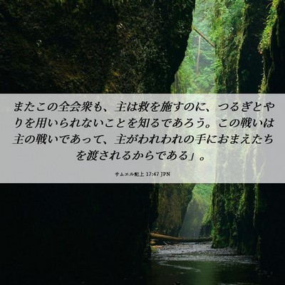 Picture 06 - サムエル記上 17:47 JPN - またこの全会衆も、主は救を施すの - Bible Verse Picture