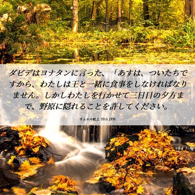 Picture 06 - サムエル記上 20:5 JPN - ダビデはヨナタンに言った、「あす - Bible Verse Picture