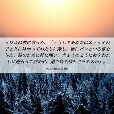 Picture 06 - サムエル記上 22:13 JPN - サウルは彼に言った、「どうしてあ - Bible Verse Picture
