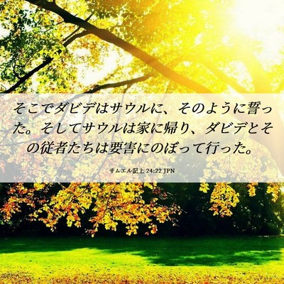 Picture 06 - サムエル記上 24:22 JPN - そこでダビデはサウルに、そのよう - Bible Verse Picture