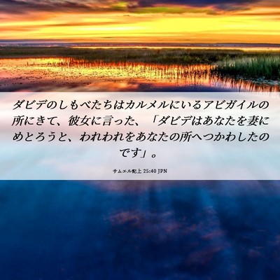 Picture 06 - サムエル記上 25:40 JPN - ダビデのしもべたちはカルメルにい - Bible Verse Picture