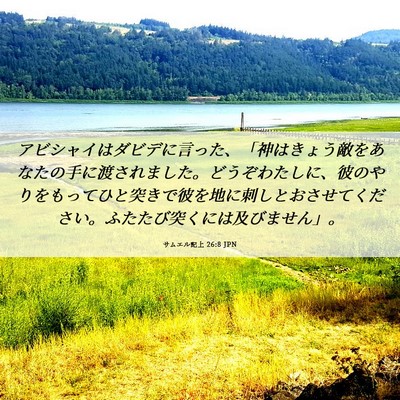 Picture 06 - サムエル記上 26:8 JPN - アビシャイはダビデに言った、「神 - Bible Verse Picture