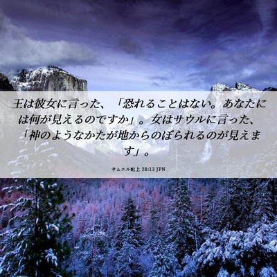 Picture 06 - サムエル記上 28:13 JPN - 王は彼女に言った、「恐れることは - Bible Verse Picture