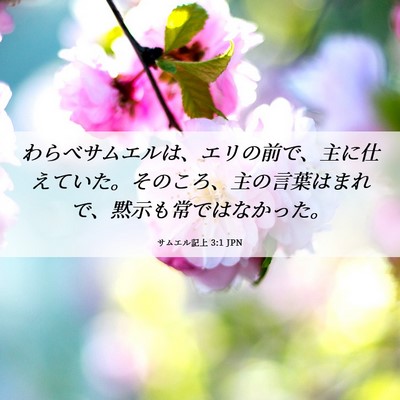 Picture 06 - サムエル記上 3:1 JPN - わらべサムエルは、エリの前で、主 - Bible Verse Picture
