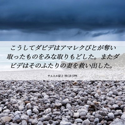Picture 06 - サムエル記上 30:18 JPN - こうしてダビデはアマレクびとが奪 - Bible Verse Picture